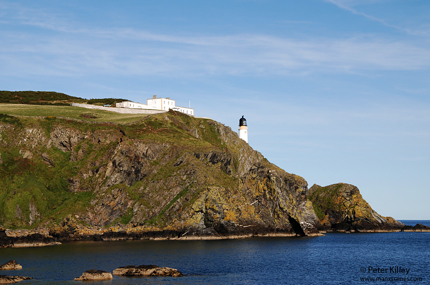 On the Headland at  'Gob ny Portmooar' and looking up to Maughold lighthouse - © Peter Killey