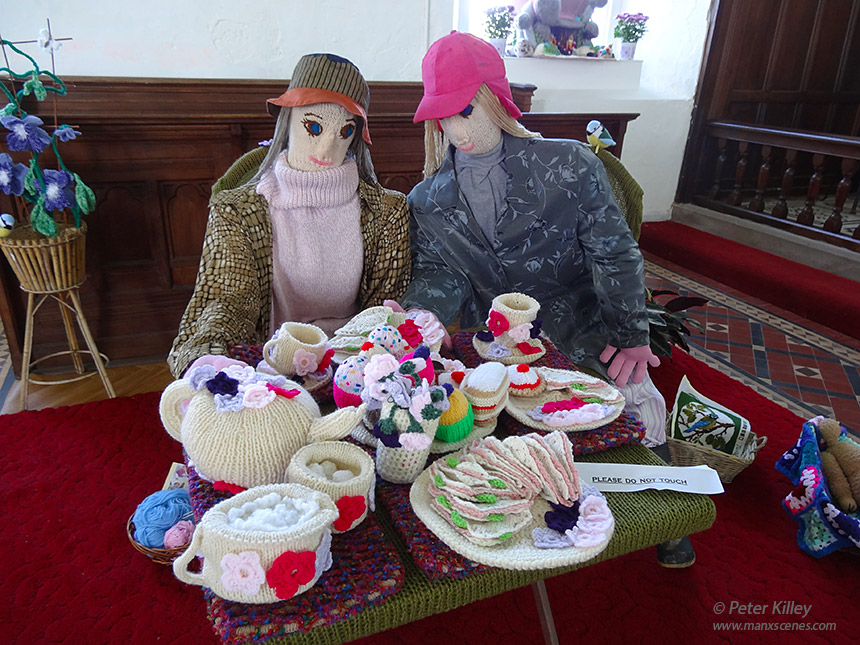 Knitted Charachters Jurby Church  -  © Peter Killey